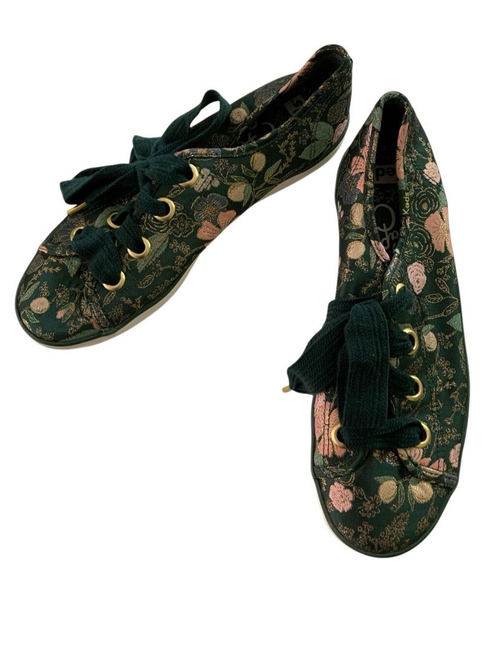 Keds x Rifle Paper Co. Colette Lurex Jacquard sneakers green floral women's 9